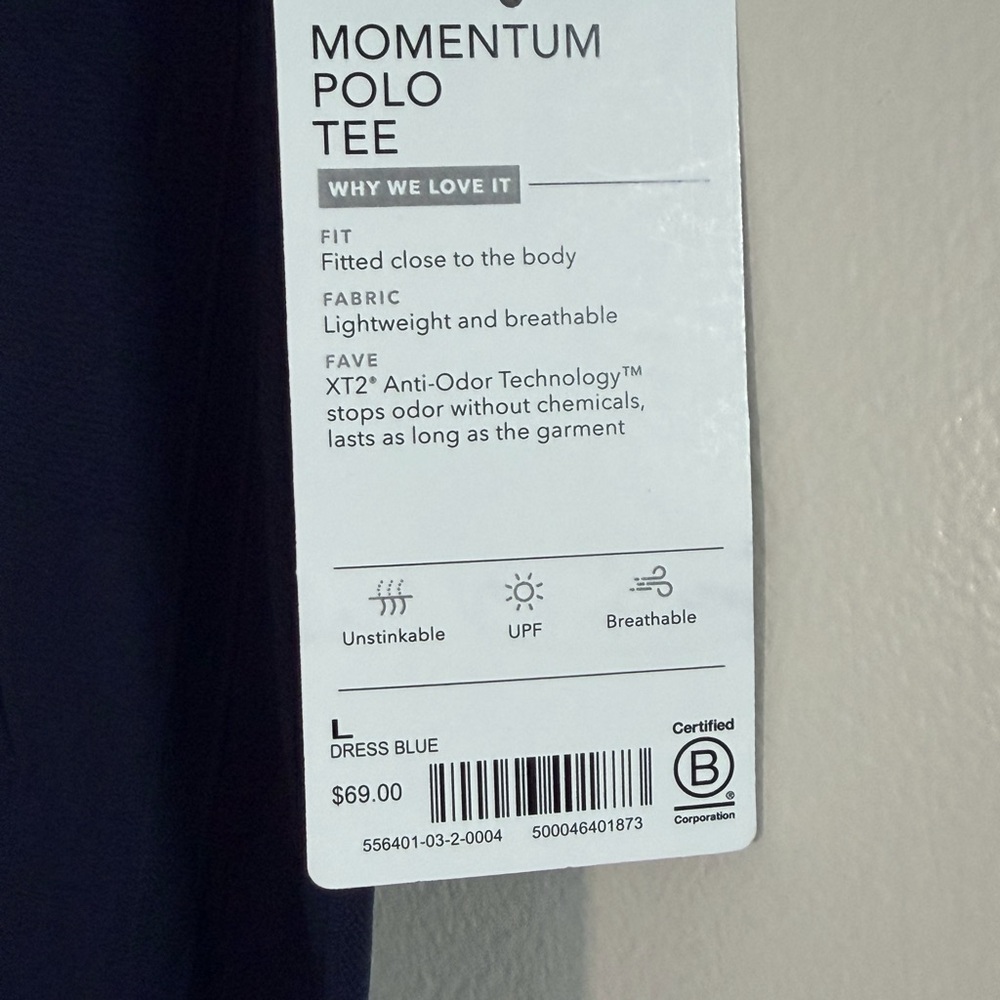 NWT Athleta Momentum 1/4 Zip Golf Polo Short Sleeve Shirt | Navy Large - Picture 3 of 7